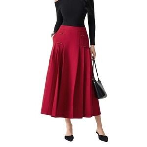 OGL Burgundy Midi Skirt
